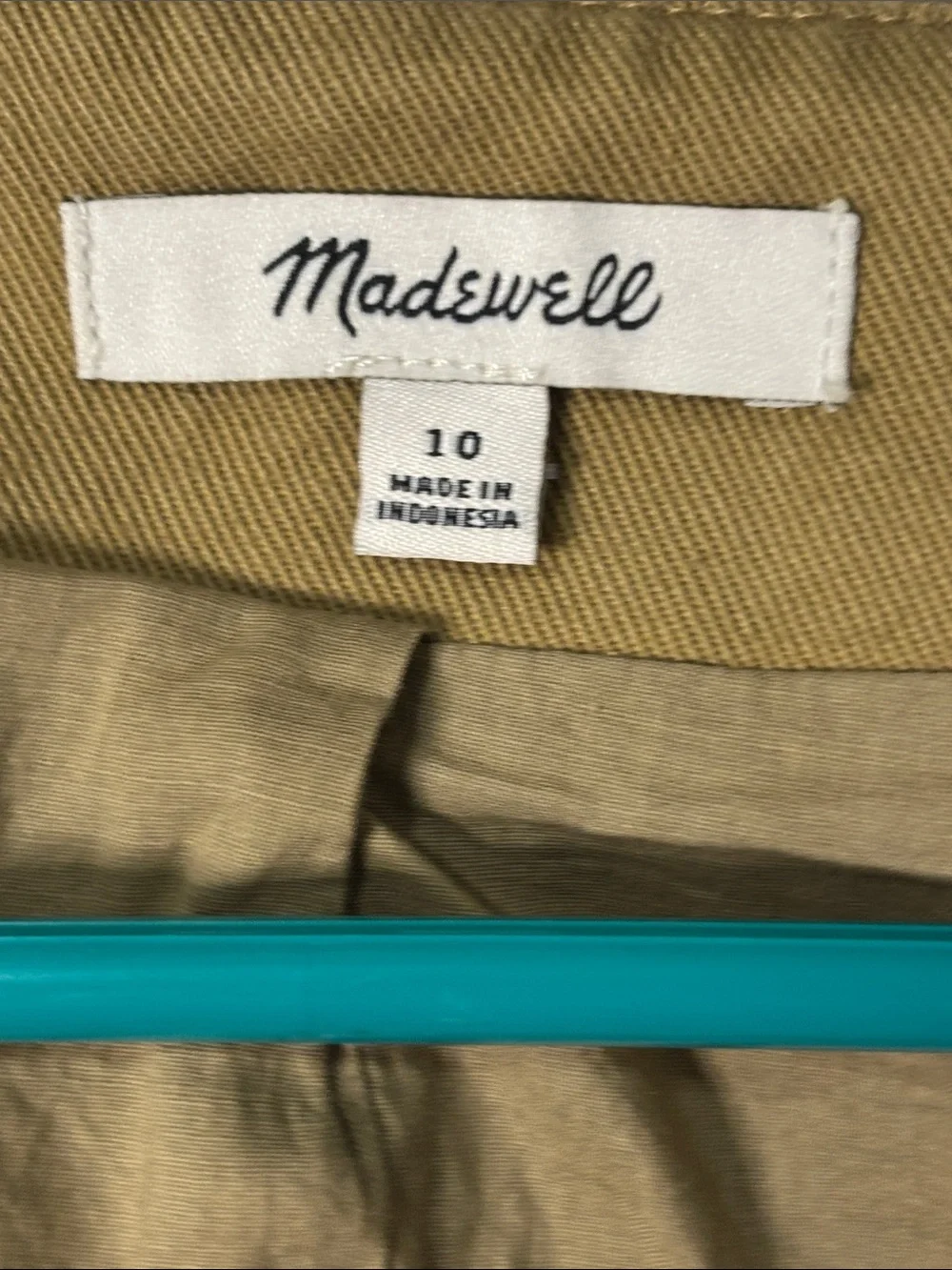 Madewell Kaki Toned Cotton Vest Sz 10 VGUC - Picture 2 of 3